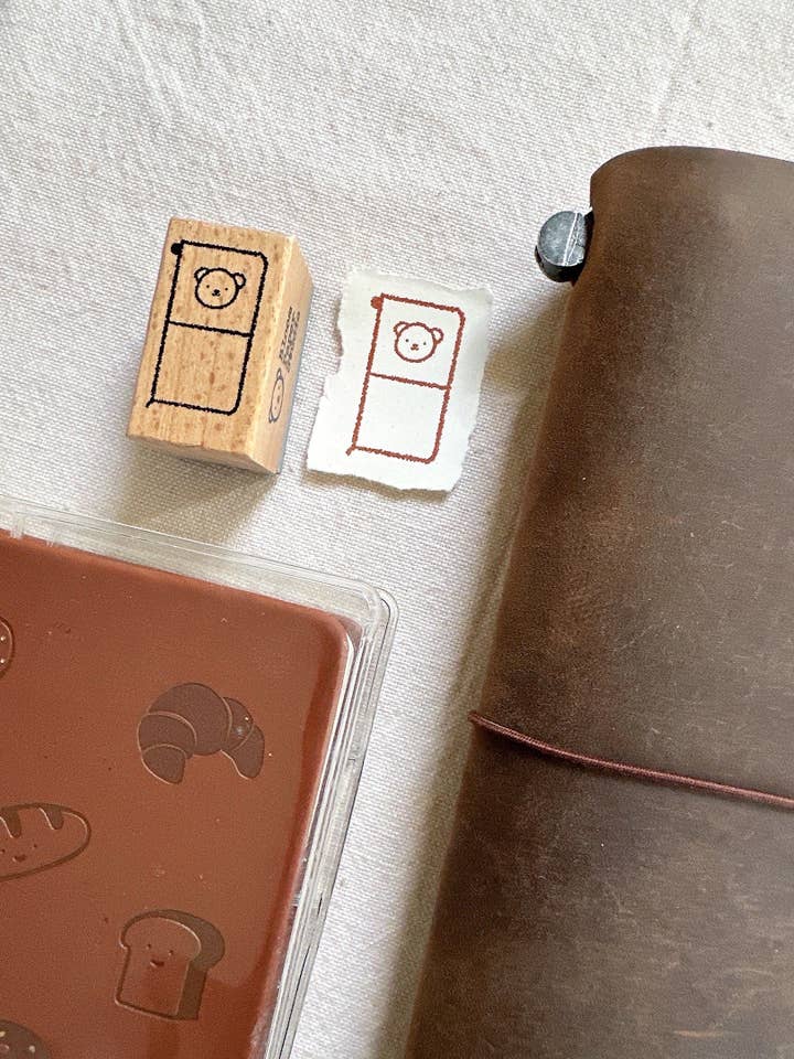 Bear's Travelers Notebook Wooden Stamp for wholesale by Bloom Paper Studio