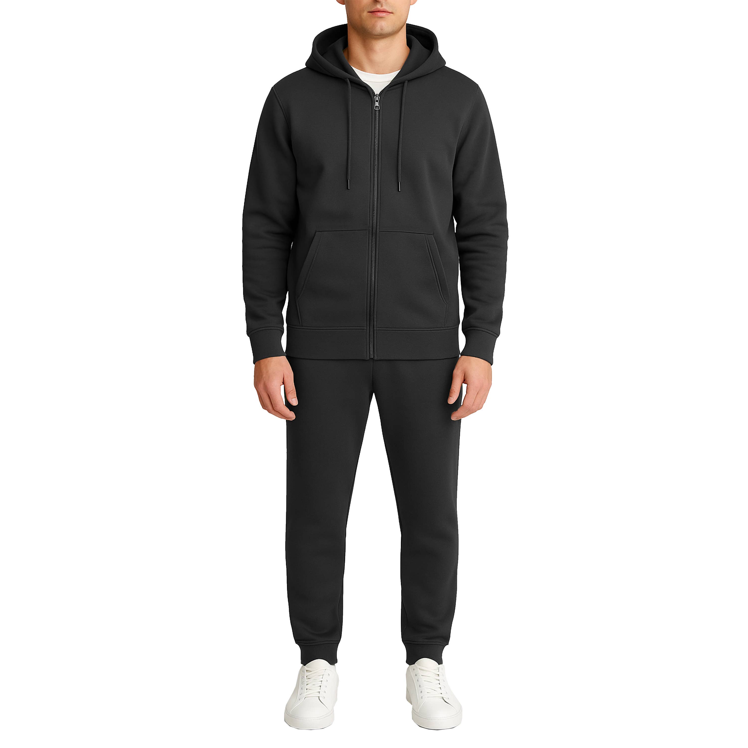 Galaxy By Harvic - Wholesale Lounge Set - Men's - Men's Fleece Lined 2 Piece Full-Zip Hoodie and Jogger Set8