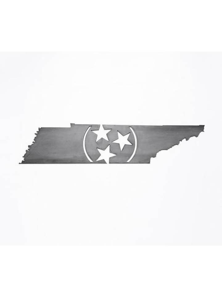 Tennessee Tri-Star Metal Wall Accent Art for wholesale by Highland Ridge | Handmade Home Decor