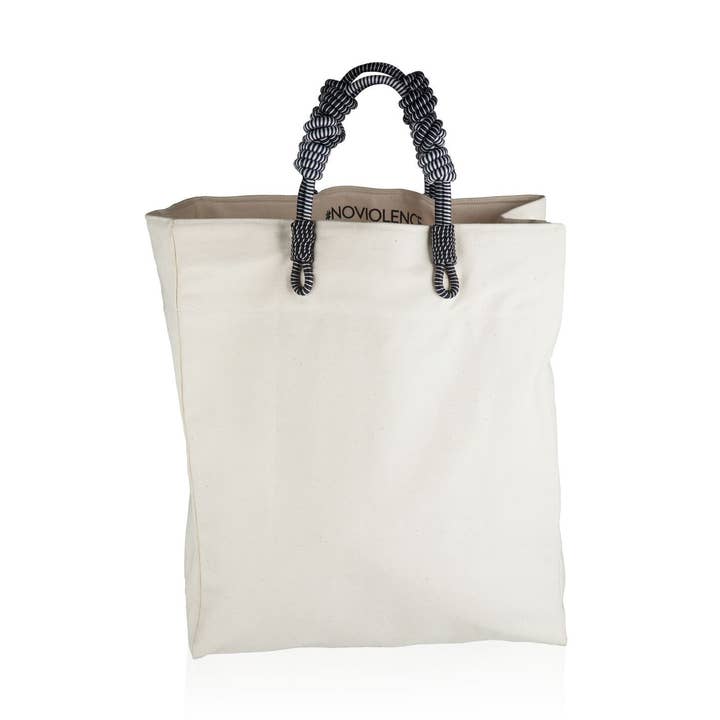 3 Knot Market Tote- White for wholesale by SEQUENCE APPAREL LLC