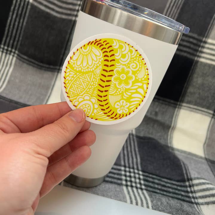 Lola & Bean Creations - Wholesale Sticker - Softball Stickers, Hand-Drawn, Waterproof, Vinyl3