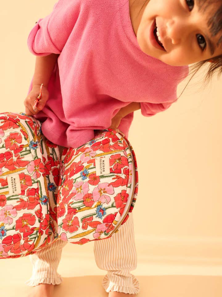 Roze bloemen make-upetui voor wholesale door Maison Augustin