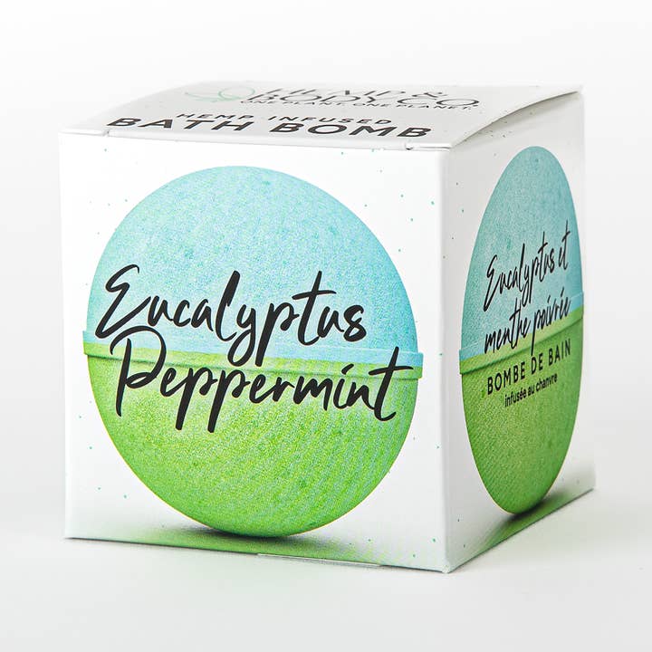 Hampa-infunderad badbomb - eukalyptus pepparmynta för wholesale av Hemp & Body Co