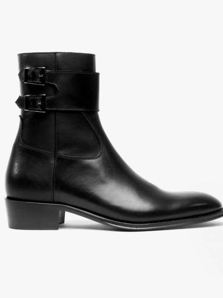 Club Cubano ANFIBIO Mens Leather Cuban Heel Boots Black for wholesale by Club Cubano