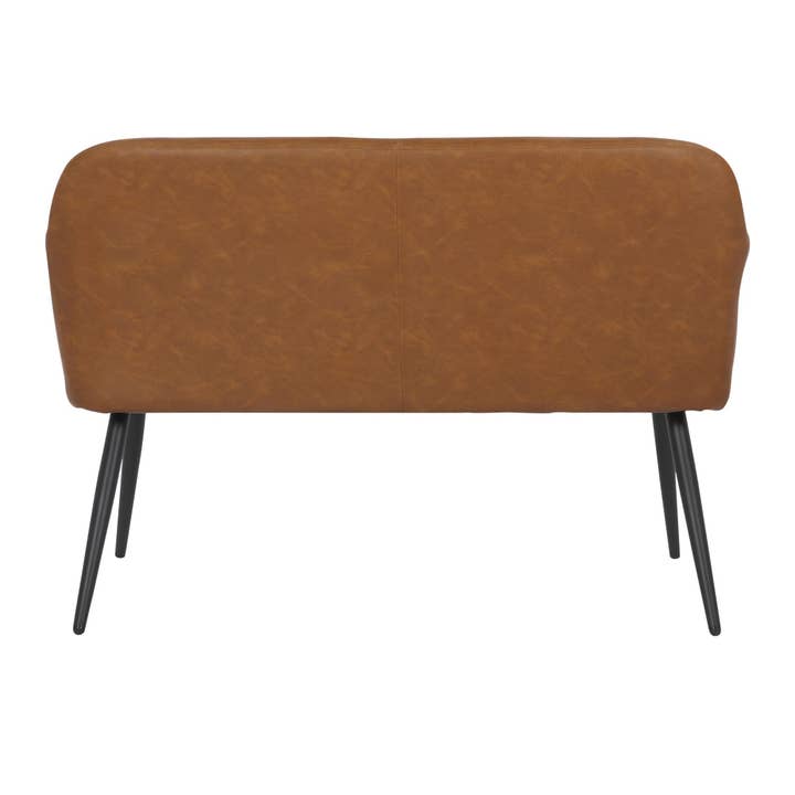Black Steel Camel PU Daniella High Back Bench for wholesale on Faire
