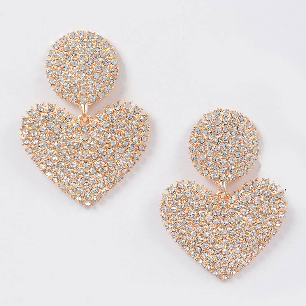 3AM BY H&D ACCESSORIES - Venta al por mayor Pendientes colgantes - Pendiente de diamantes de imitación en forma de corazón0