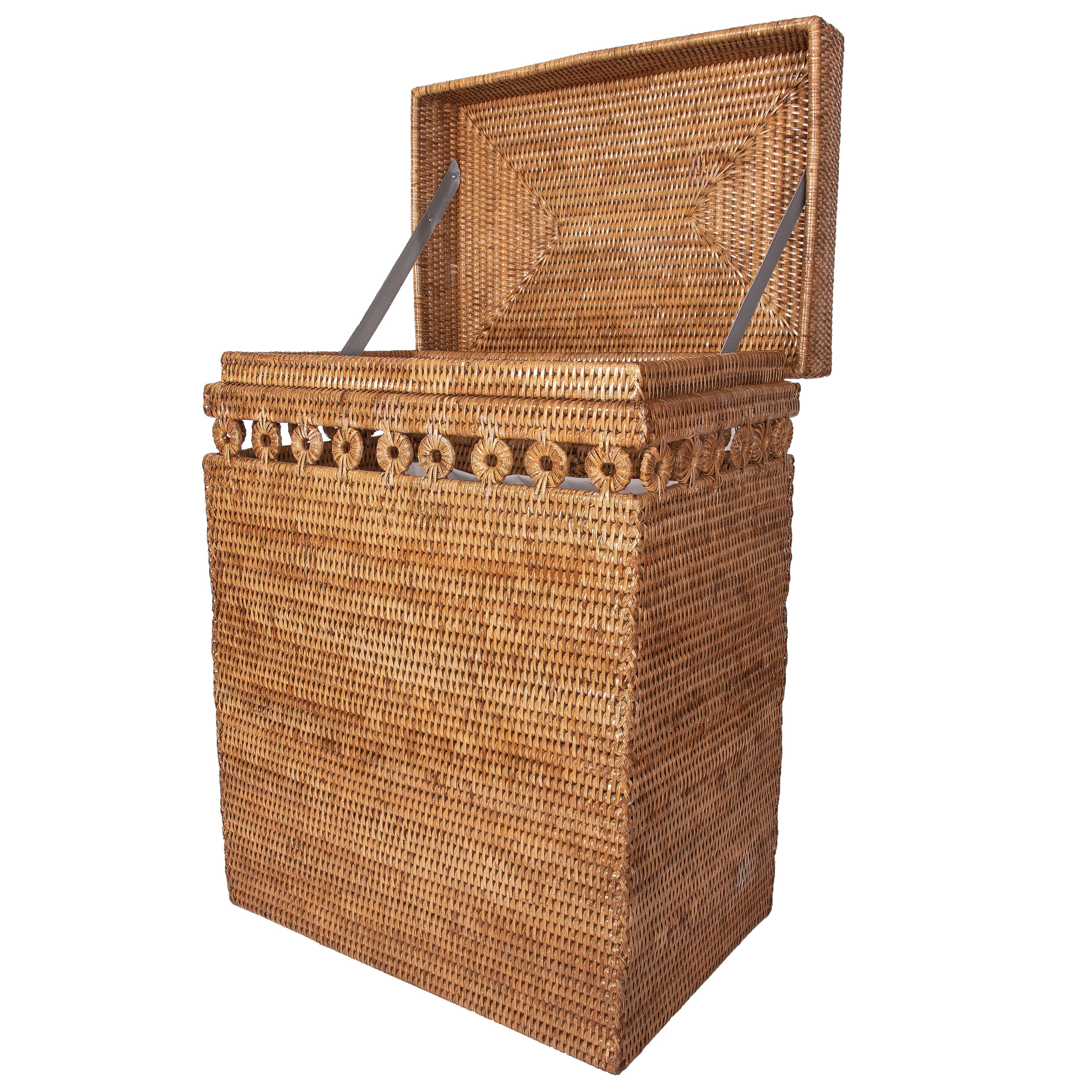 Artifacts Trading Company - Wholesale Wasmand - Geweven rechthoekige opbergmand met scharnierend deksel10