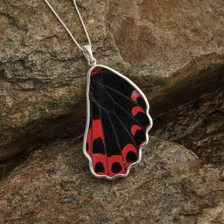 SCARLET MORMON FINE SILVER SM HINDWING PENDANT for wholesale by Nugent Jewelry