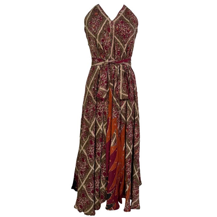 PRC7229 Avatar Pure Silk Maxi Dress with Belt for wholesale by sariKNOTsari