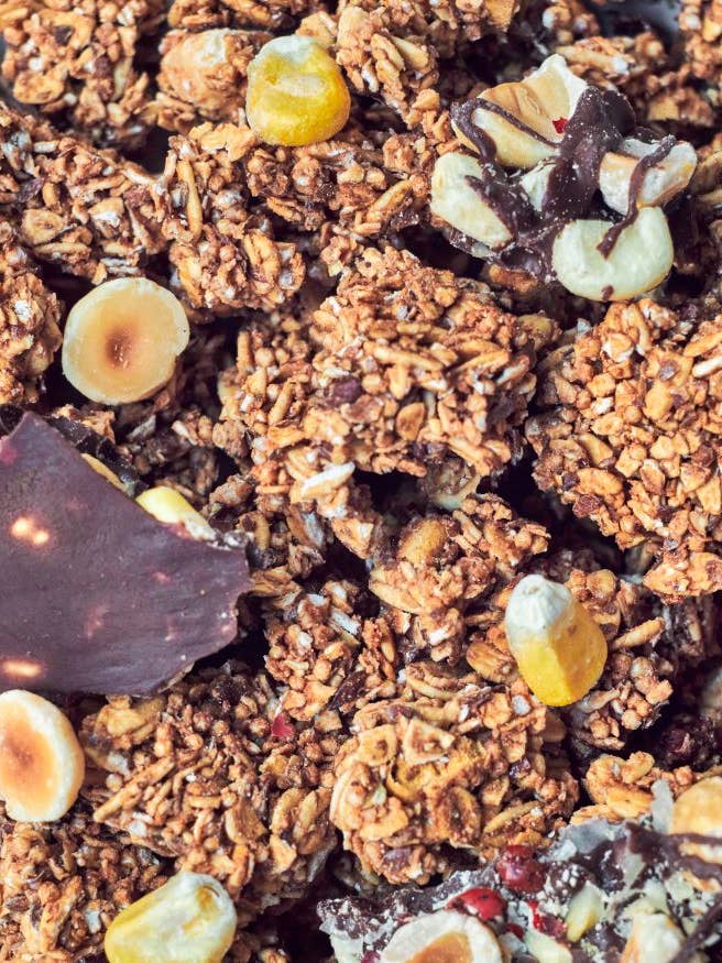 Spicy Chocolate Corn Granola 300g | 3* Michelin for wholesale by Naturally Granola