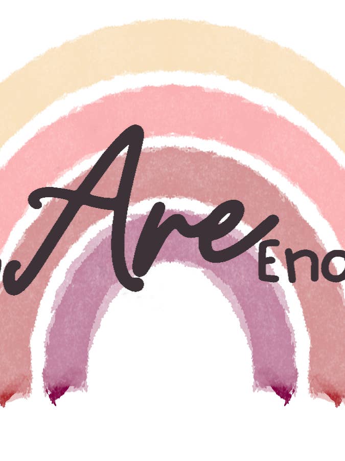 Autocollant de motivation en vinyle brillant You ARE Enough pour la vente par Lil Biscuits Design