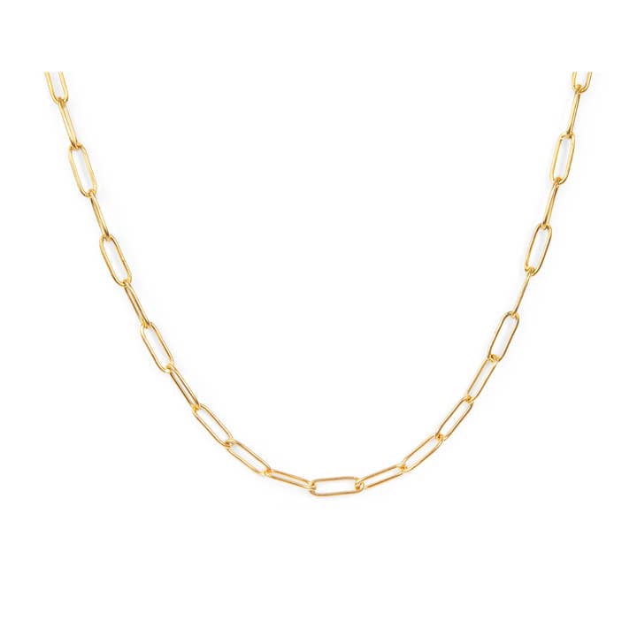 Paperclip Classic Gold Necklace Chain for wholesale by ETHICGOODS