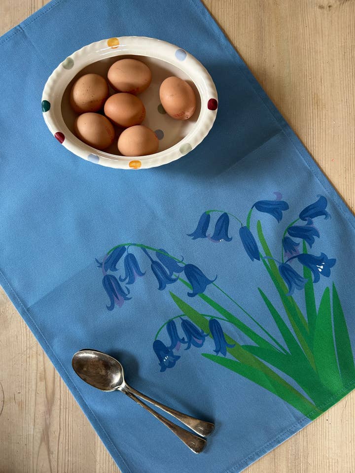 Bluebell Tea Towel for wholesale by Fiddy+Mabel