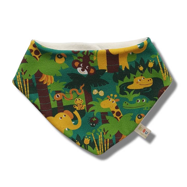 Bavoir de bave en jersey de coton biologique Jungle pour la vente par biau-biau Ireland