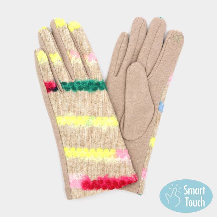 Multi Color Yarn Pattern Smart Touch Gloves for wholesale by Sensibling Corp.