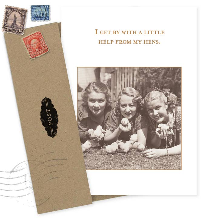 Shannon Martin Design - Wholesale Friendship Card - Help From Hens Friendship / Just Because Card2
