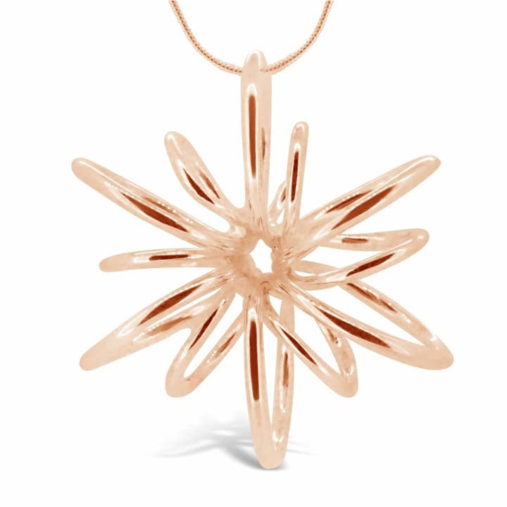 Statement Lotus Flower Rose Gold Necklace for wholesale by Maree London