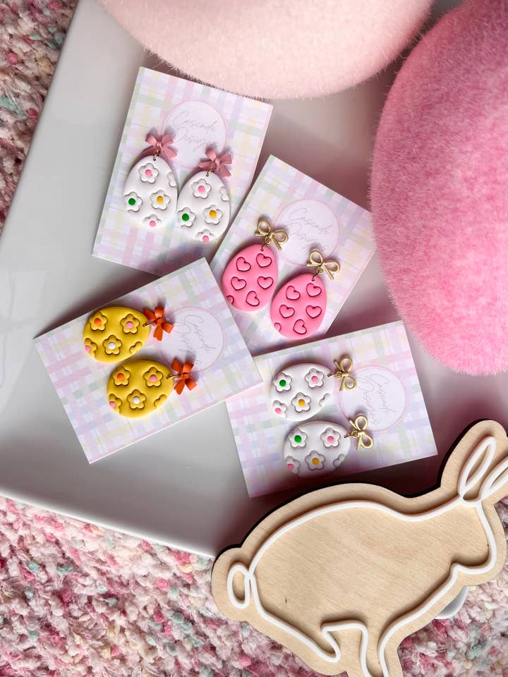 The Easter Egg | Colorful Egg Clay Earrings for wholesale by Cascade Designs