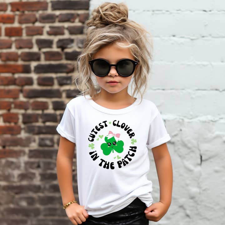 Cutest Clover Youth T-shirt for wholesale by Top Knot Apparel