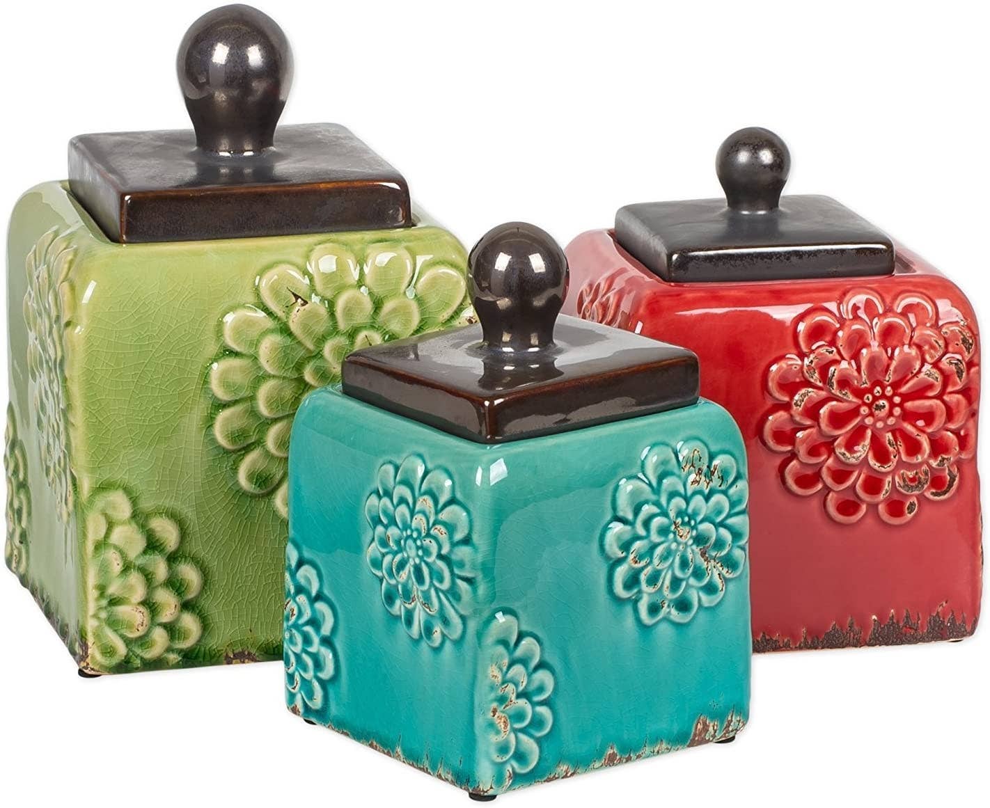 Drew Derose Design - Wholesale Canister Set - Multicolor Ceramic Canister Set – Farmhouse Kitchen Décor3