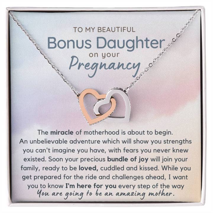 Carpe Diem Gifts - Wholesale Pendant/Charm Necklace - Special Bonus Daughter Pregnancy Gift Heart Necklace | New Mom Gift