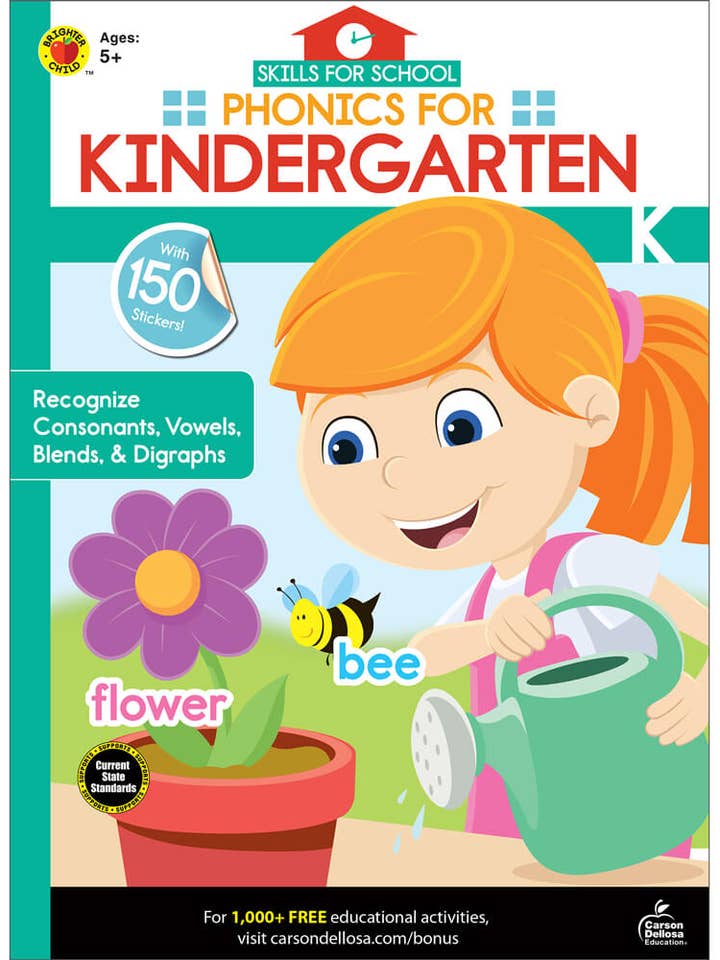 Compétences en phonétique scolaire pour la maternelle pour la vente par Carson Dellosa Education