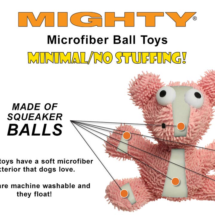 Tuffy Dog Toys - VIP Products - Wholesale Pet Squeaky Toy - Dog - Mighty Microfiber Ball Blowfish, Durable, Squeaky Dog Toy