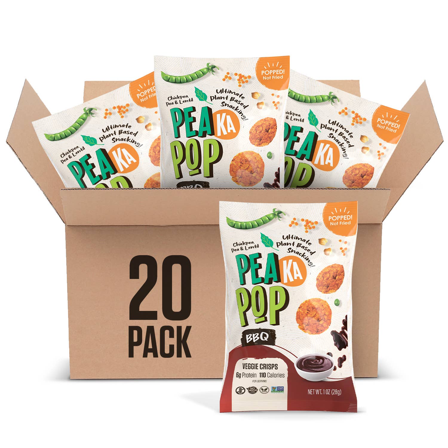 PeaKaPop - Wholesale Puffed Snack - PeaKaPop Veggie Crisps BBQ1