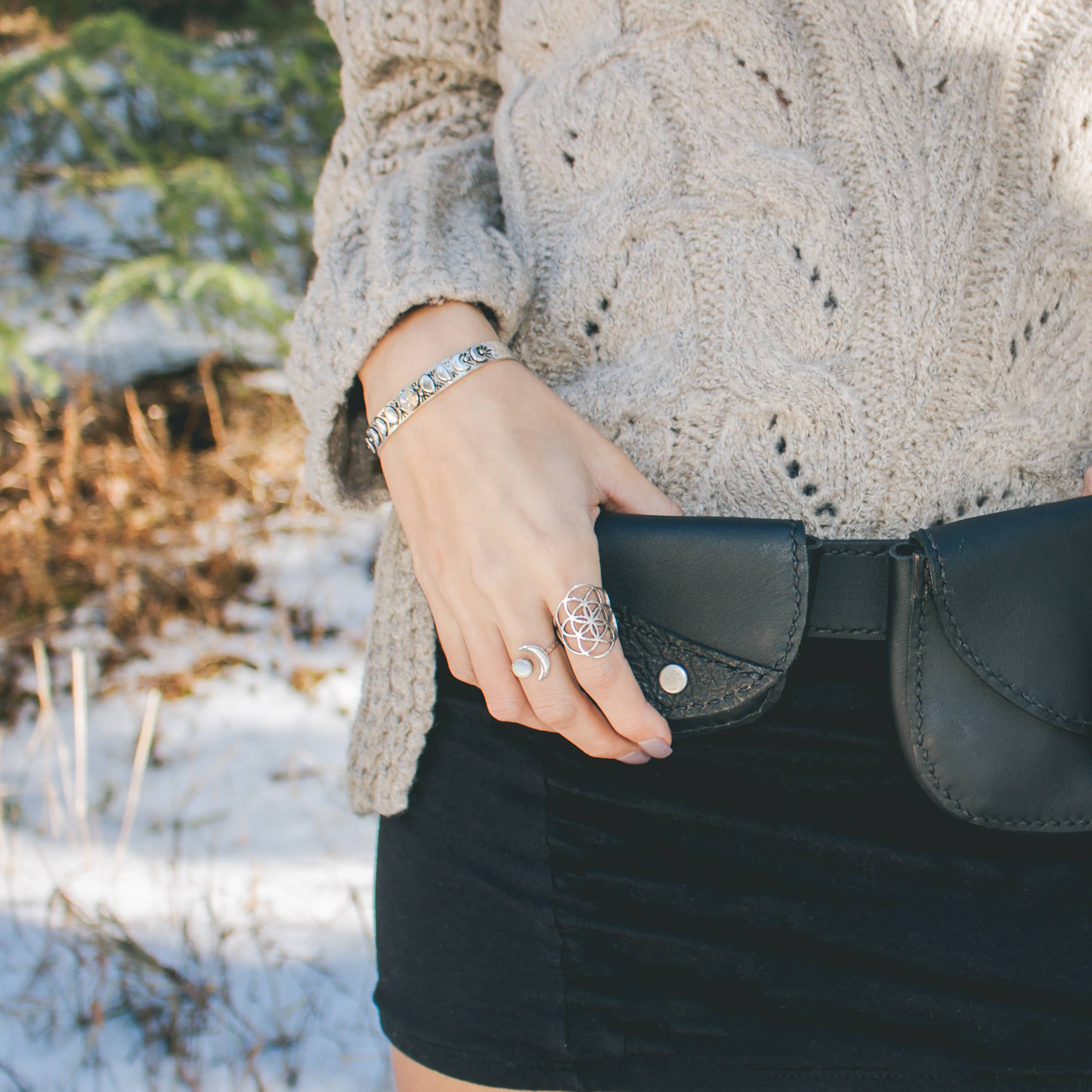 Hiouchi Jewels | Rose & Bolt Grateful Dead Jewelry - Wholesale Signet Ring - Seed of Life | Silver8