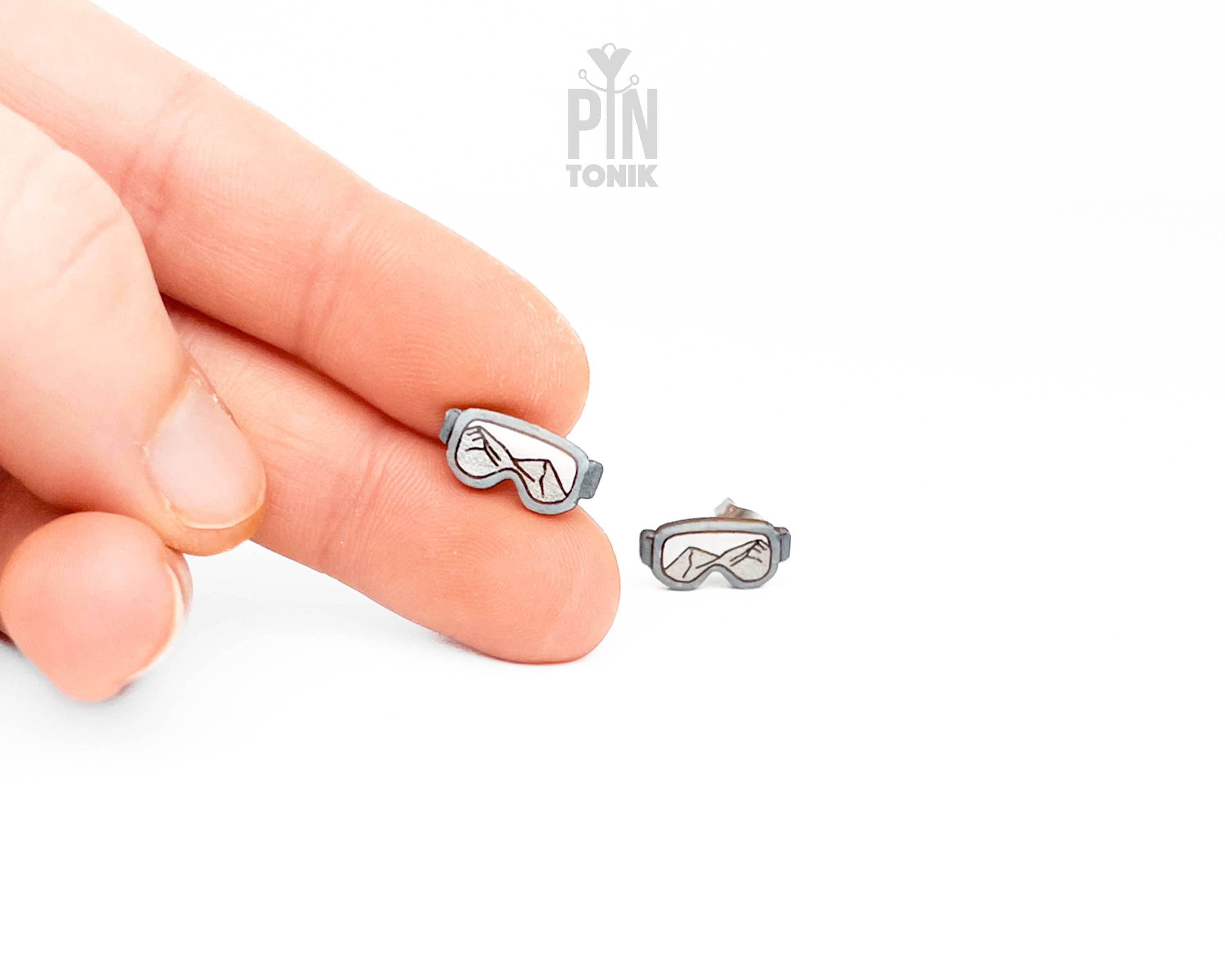 PinTonik - Wholesale Stud/Post Earrings - Ski Goggle Stud Earrings - Wooden Apres Ski Jewelry1