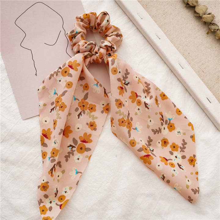 ACCITY - Wholesale Scrunchie - Women's - FRESH NEW FLORAL RIBBON HAIR ROPE_CWAHA08463