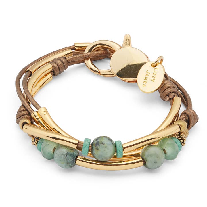 Lizzy James - Wholesale Beaded Bracelet - Kerry Gold in Metallic Bronze - Medium