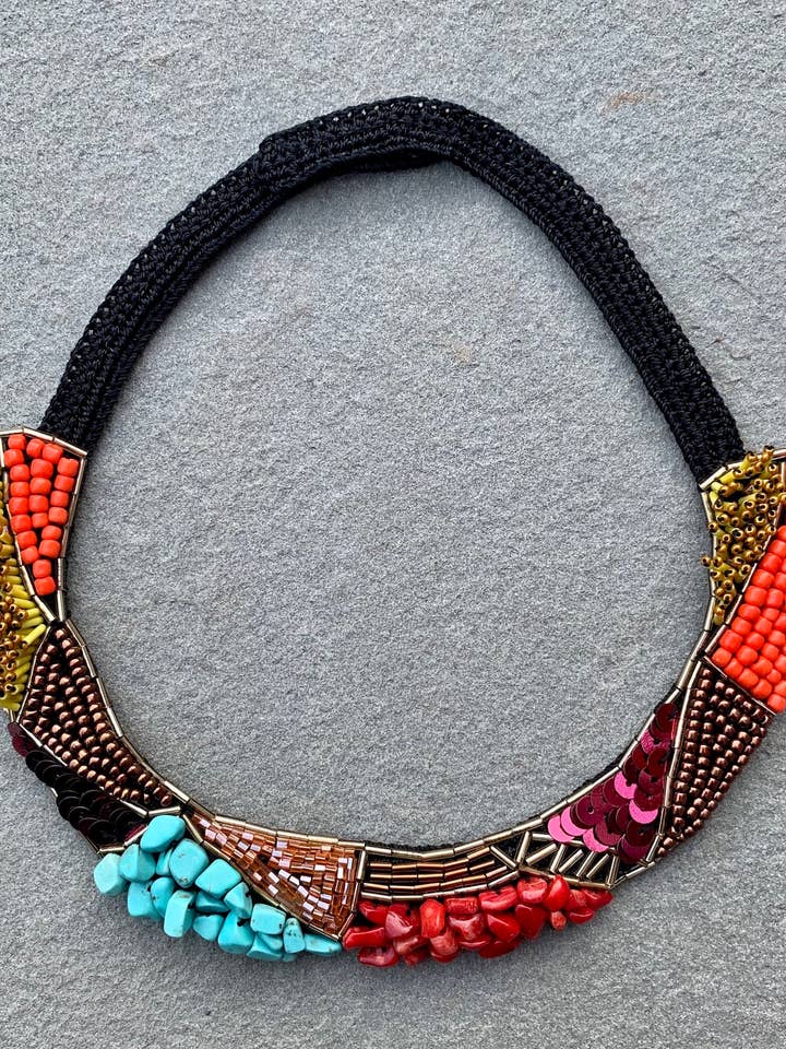 Keriman Beaded Statement Necklace for wholesale by Seyyah