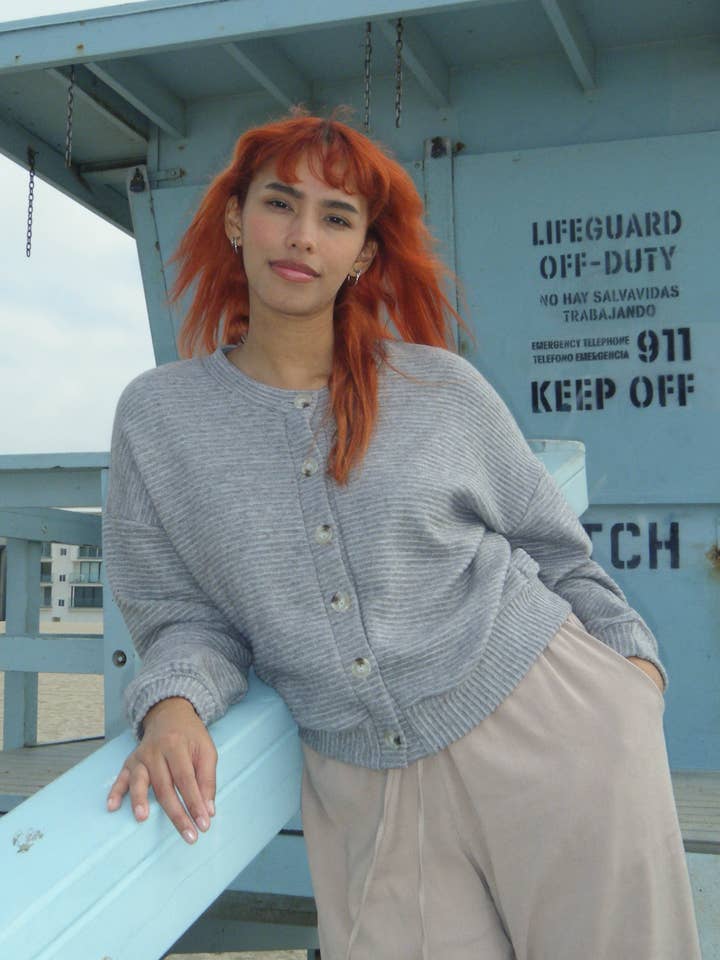 Cardigan côtelé épais Jos - Grande taille pour la vente par NLT