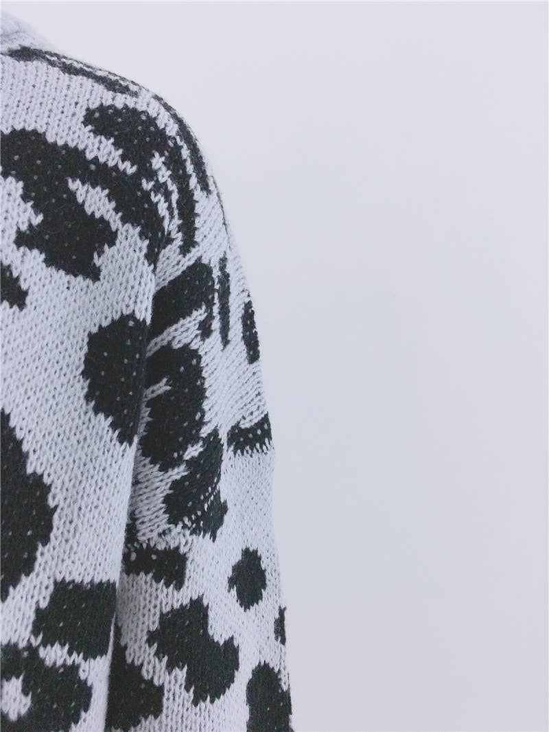 Lily Clothing - Wholesale Knit Sweater - Women's - LEOPARD PRINT SWEATER LOOSE TURTLENECK SWEATER12