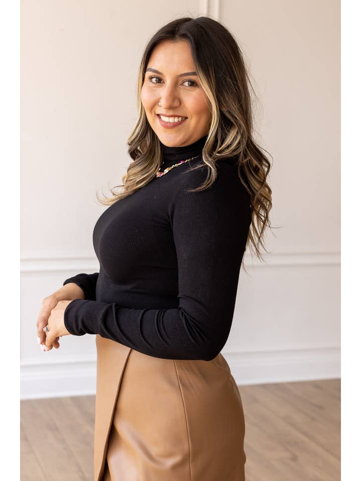 The Georgina Fitted Turtleneck, Black for wholesale on Faire1