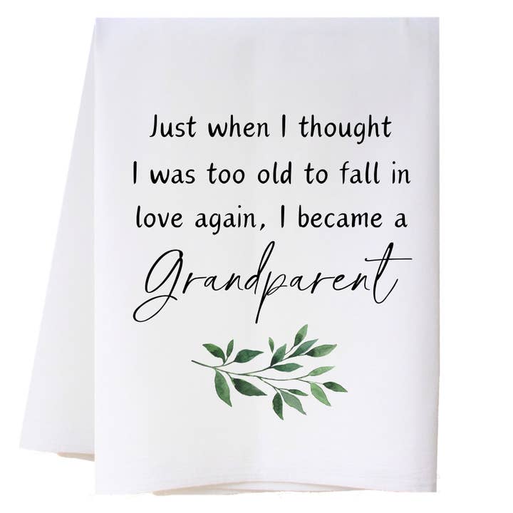 Became A Grandparent Kitchen Towel for wholesale by Cora & Pate