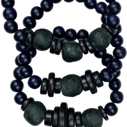 Twine & Twig - Wholesale Jewelry Set - Trio Stack Bracelet Set | Black + Black0