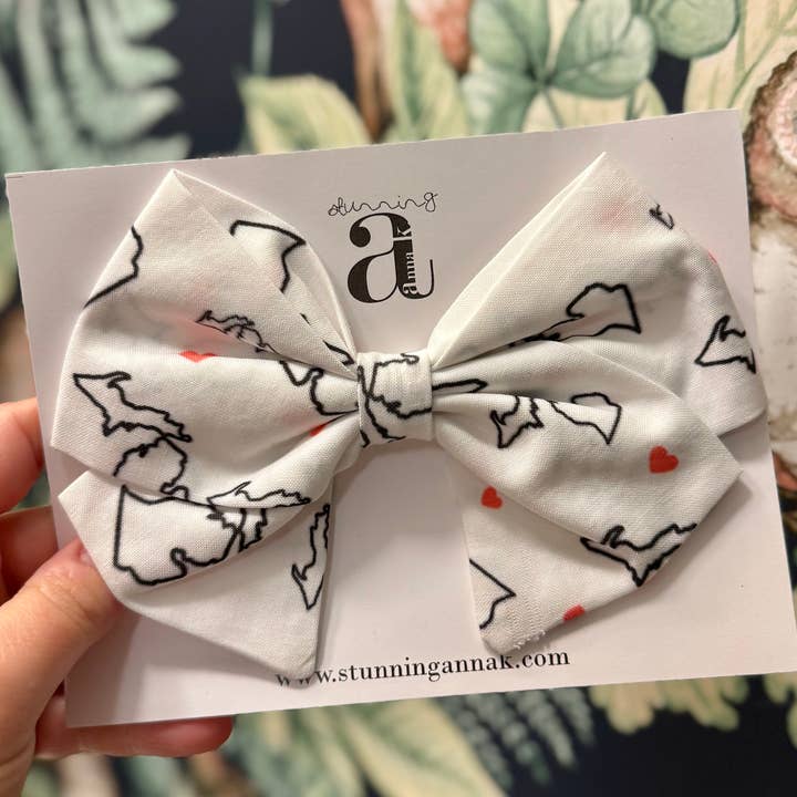 Laço Amor Michigan | Eu {Coração} MI Laço de Cabelo | Laço Estado da Luva por atacado de Stunning Anna K.