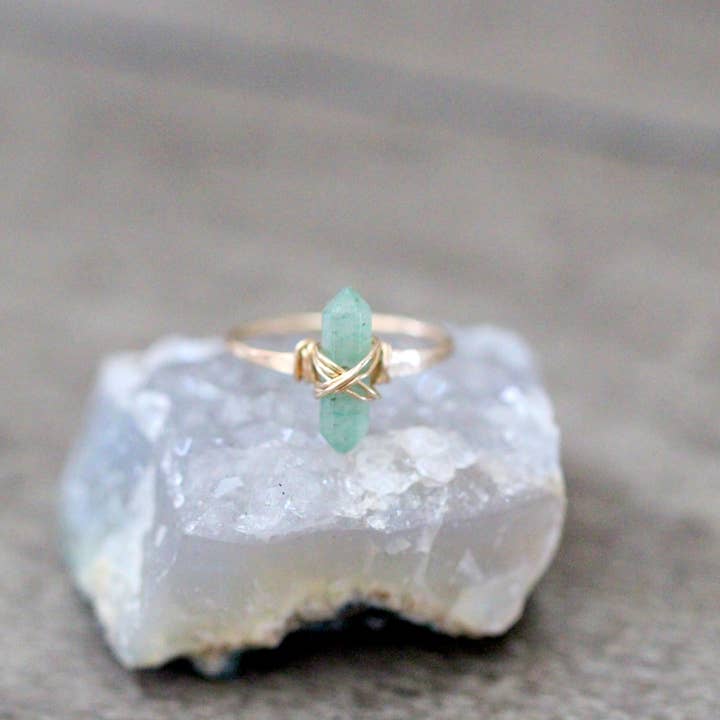 Saressa Designs – wholesale Solitairering – Crest Ring - Aventurine2