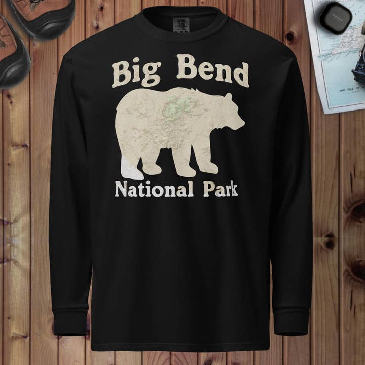 Big Bend Bear Heavyweight Långärmad T-shirt för wholesale av Park Service Apparel