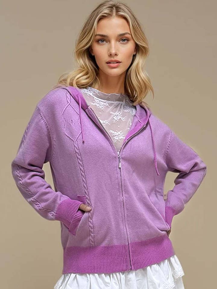 Dames Effen Kleur Hoodie Vest Ritszak Trui Jas voor wholesale door Sweetkama