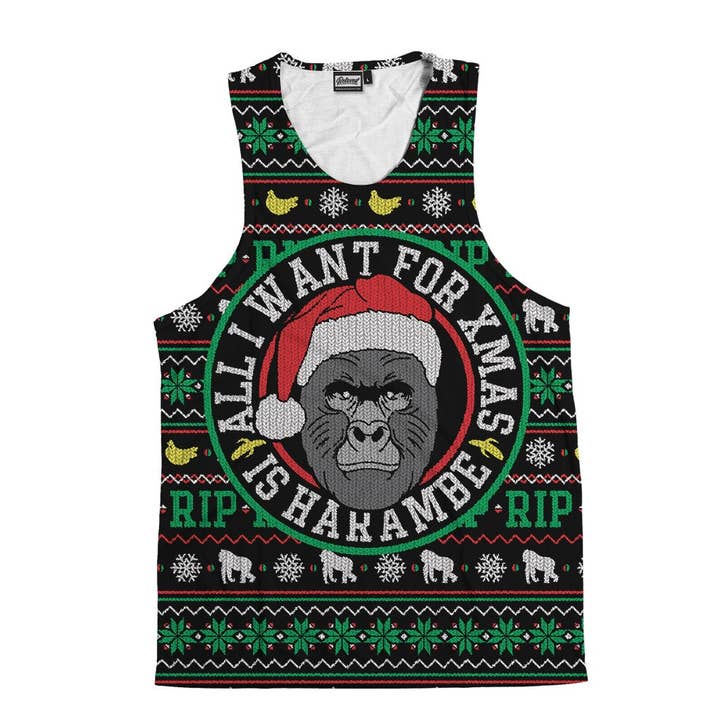 Débardeur All I Want For Xmas Is Harambe pour homme pour la vente par Beloved Shirts