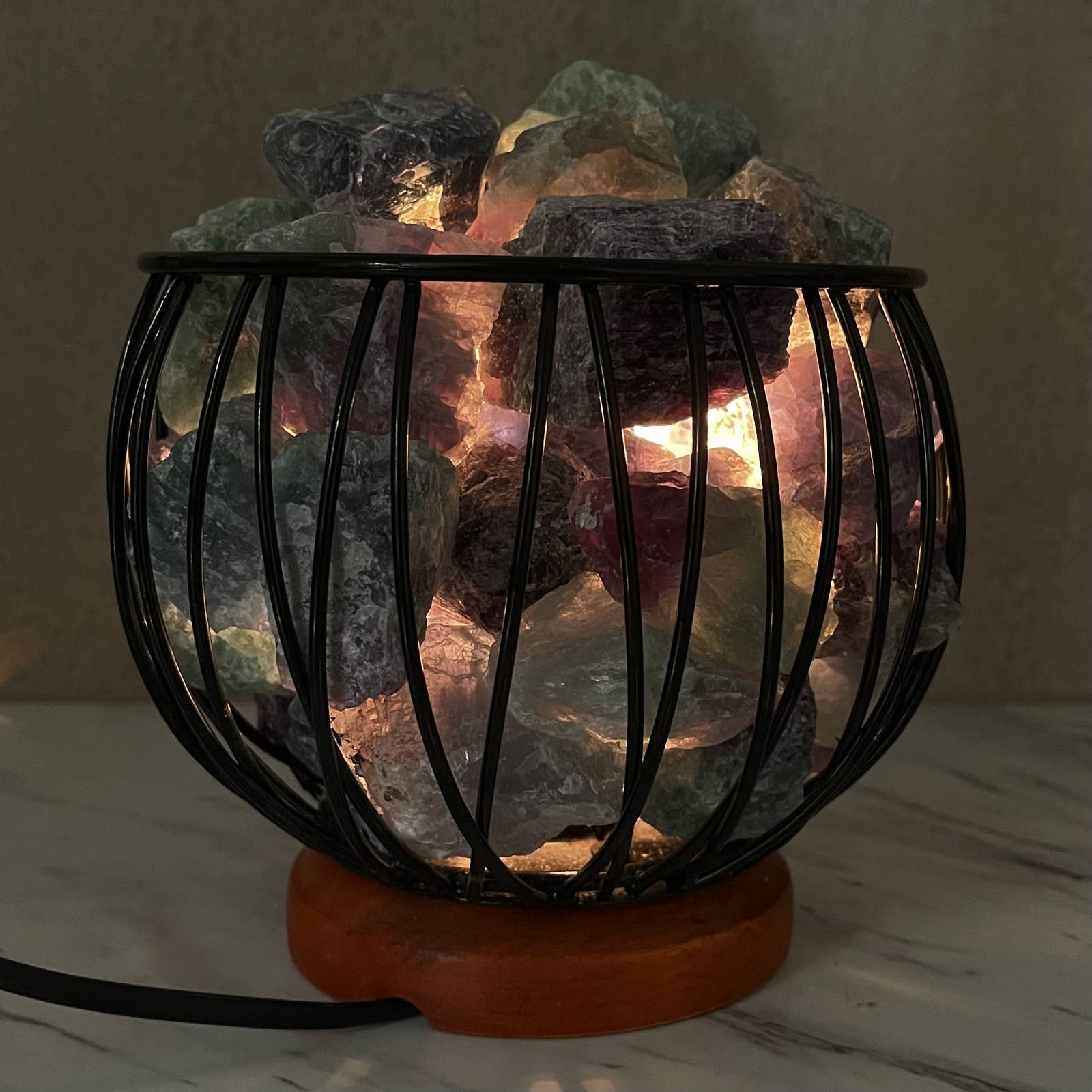 SALTCO AUSTRALIA - Wholesale Accent/desk lamp - Fluorite Crystal Basket Lamp1