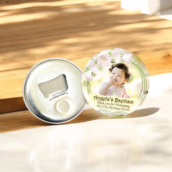 One Team Blessed - Wholesale Party Favor - Magnet Baptism Favors for Girls and Boys | Magnetic Memories