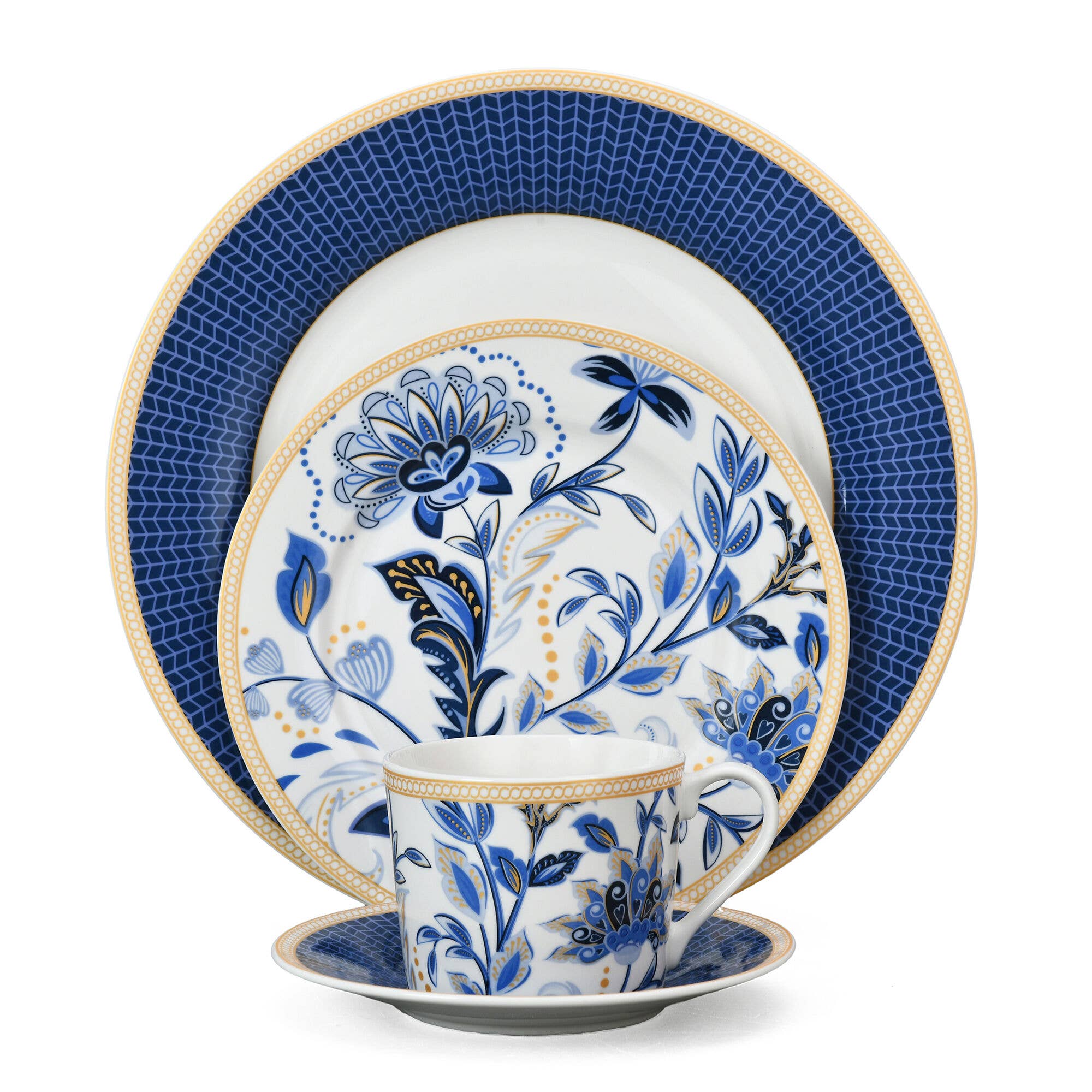 STP - Vente Service à vaisselle - Service de vaisselle en porcelaine Mélodie de Fleurs de 20 pièces pour 4 personnes.12