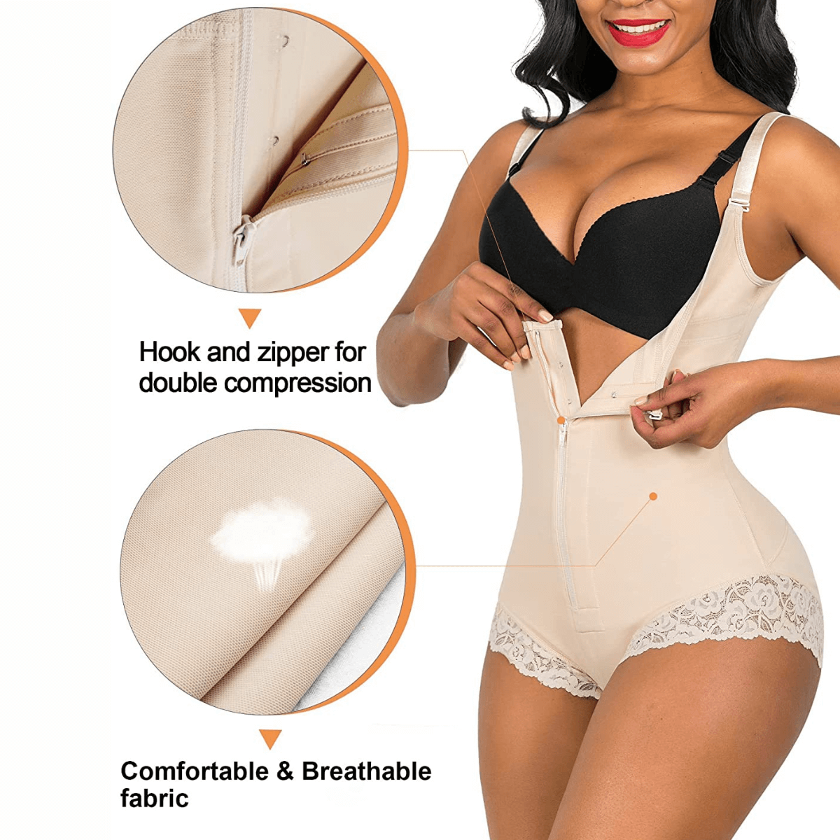 ShaperX Shapewear - Wholesale Shapewear - Women's - SHAPERX Colombian Firm Tummy Control Faja with Zip & Hooks9