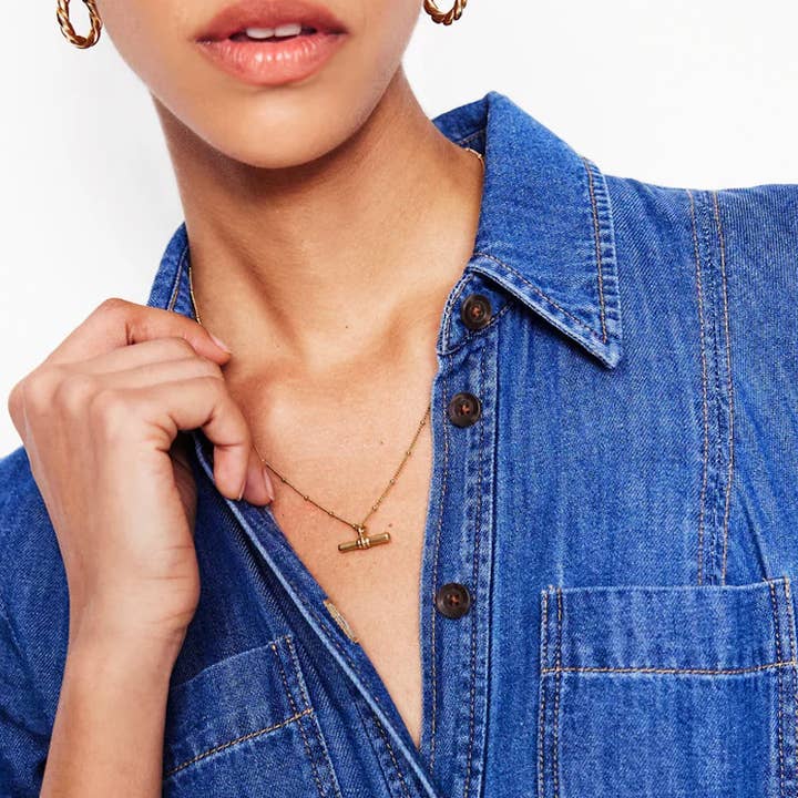 HoopLa - Wholesale Pendant/charm necklace - Toggle Necklace- Minimalist to Party- 18K Gold Waterproof2