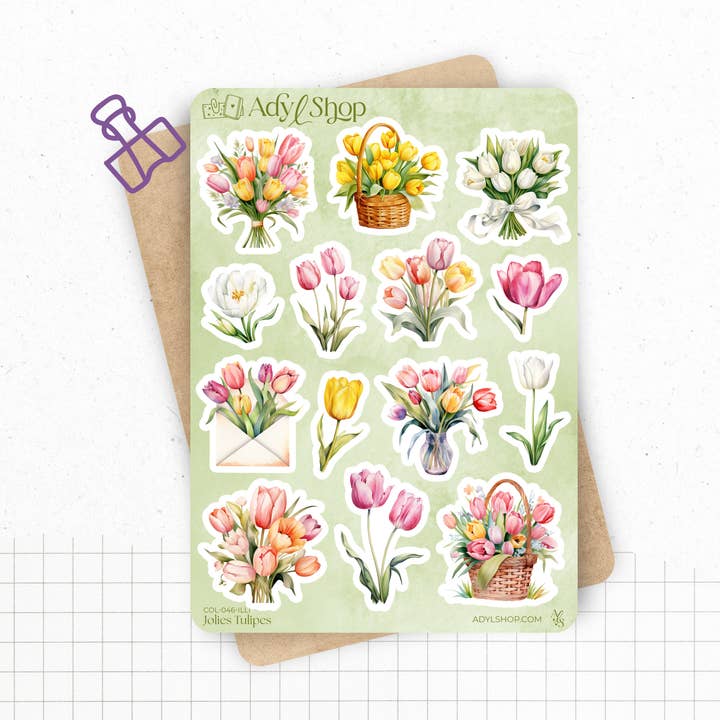 Planches de stickers "Jolies Tulipes" - Printemps pour la vente par AdyLShop