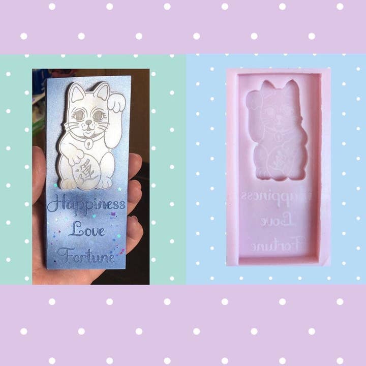 Handmade Lucky Cat Silicone Mould For Wax Melts Resin and Fo for wholesale by Devine Silicone Moulds